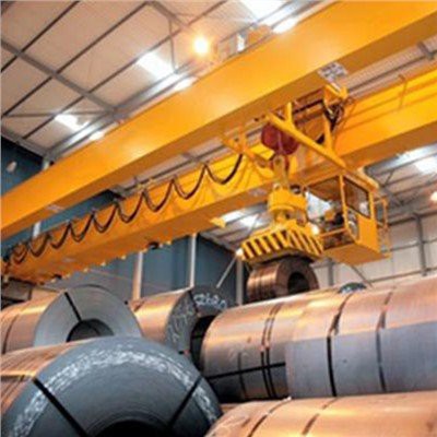 מנוף גשר עילי 30 טון קורות כפולות עם מנוף אלקטרומגנט מלבני