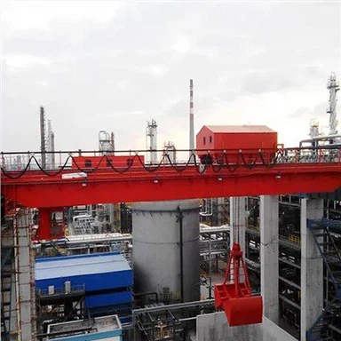 מנוף קורות כפול למחסן למחצה עם דלי אחיזה